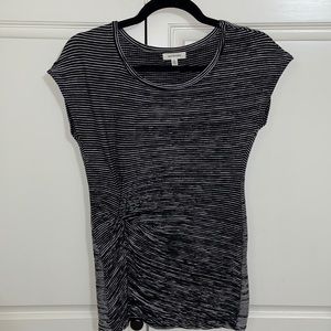 Small Striped Mac Studio blouse with flattering knot at waist